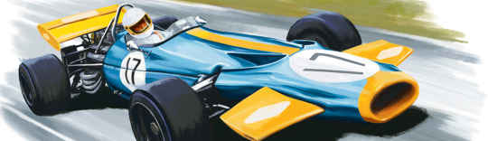 Pastiche illustrator Garry Walton illustrations for Goodwood Revival Programme
