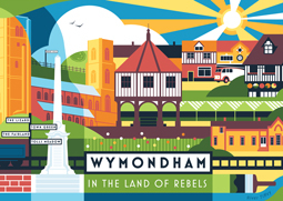 Illustrator Julia Allum mural illustration for Wymondham Town