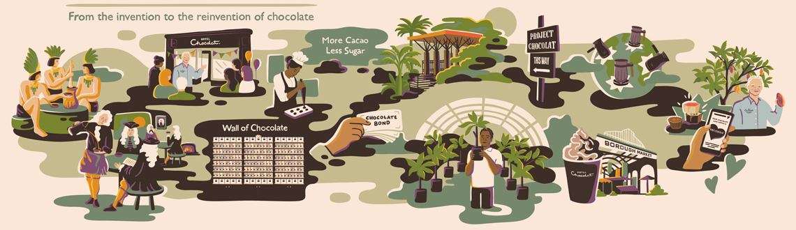 Illustrator Anna Broadhurst's illustrations for Hotel Chocolat.