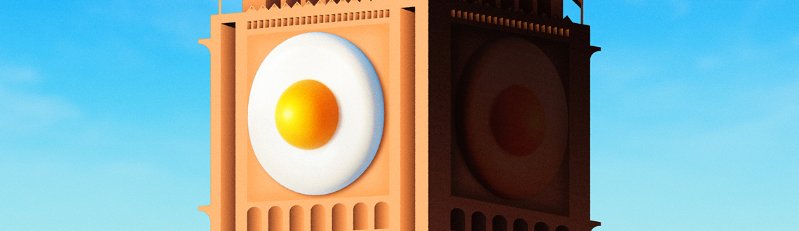 Illustrator and Artist Chen Wu's illustration of Big Ben from his egg series