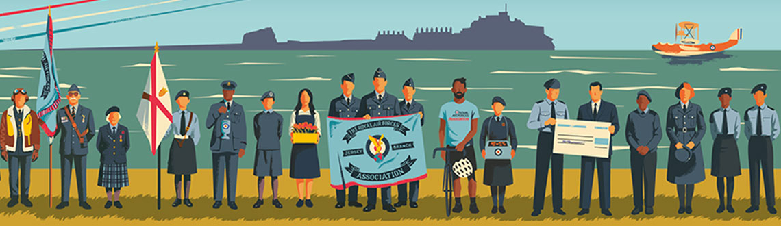 Harry Milburn illustrations for Jersey Post Royal Air Force Association Anniversary