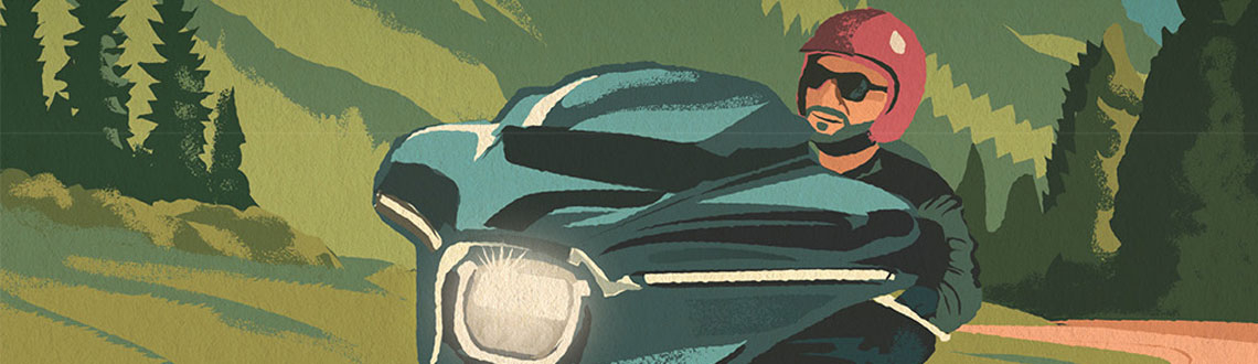 Harry Milburn illustration for Harley-Davidson Magazine