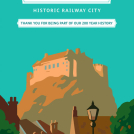 Gary Redford illustration of Edinburgh for Network Rail and Railway 200