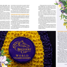 Watercolour illustrator Hannah George's illustrations for Garden & Gun magazine, showcasing the Breeder's Cup floral garlands.