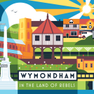 Illustrator Julia Allum mural illustration for Wymondham Town