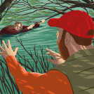 Illustrator Mark Frudd illustrations for Readers Digest article Rescue on the Elk River